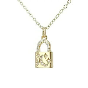 Padlock necklace, love lock minimalist jewelry